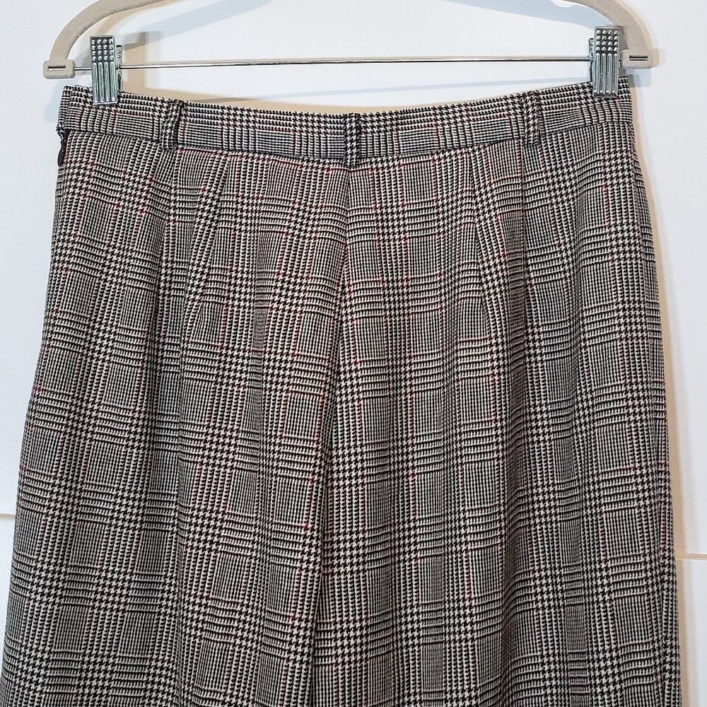 Talbots Vintage Plaid Wool Italian Fabric Trousers Pants Lined Size 12P - Picture 12 of 13